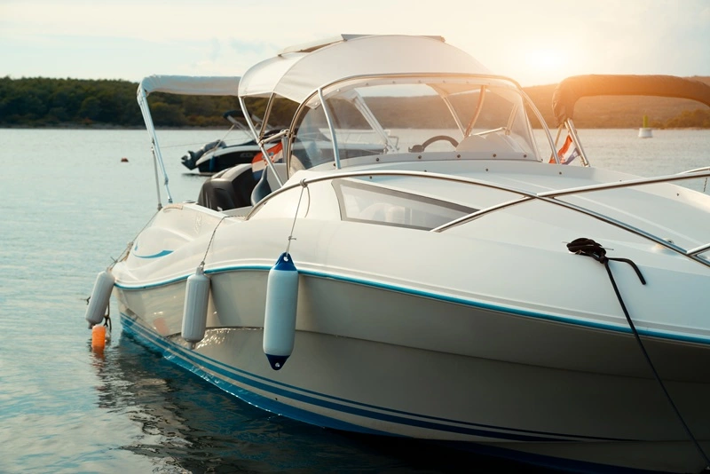 A white boat, representing an area where a workplace injury could happen.