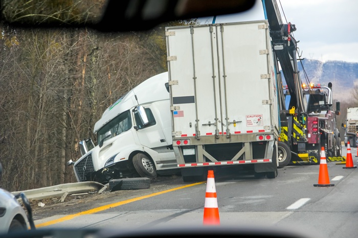 A truck accident on a busy highway near Murrells Inlet